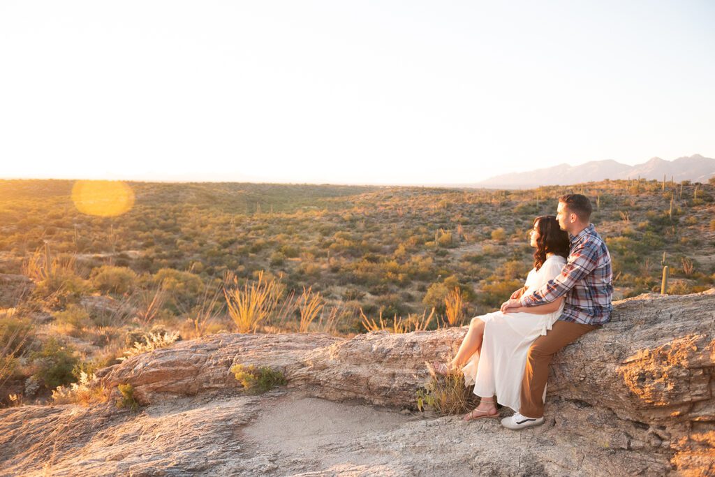 tucson couple watching sunset